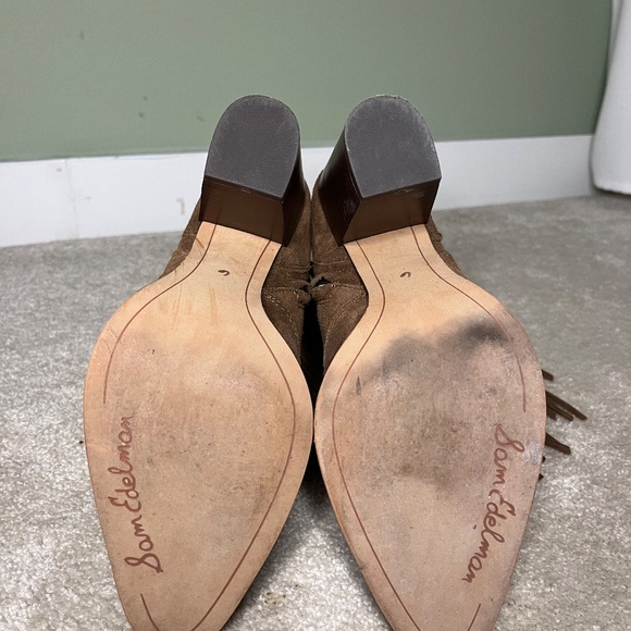 Sam Edelman Suede Western Ankle Boots - Picture 6 of 7